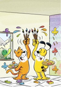 Cat and Dog Paint a Rainbow