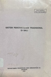 Sistem pemerintahan tradisional di bali