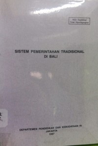 Sistem pemerintahan tradisional di bali