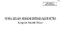 Sunda Kelapa Sebagai Bandar Di Jalur Sutra